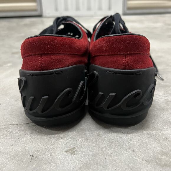 Gucci Suede DK Royal Men's Sneakers Size 8 Red Gucci Script EU 41 - Picture 5 of 10